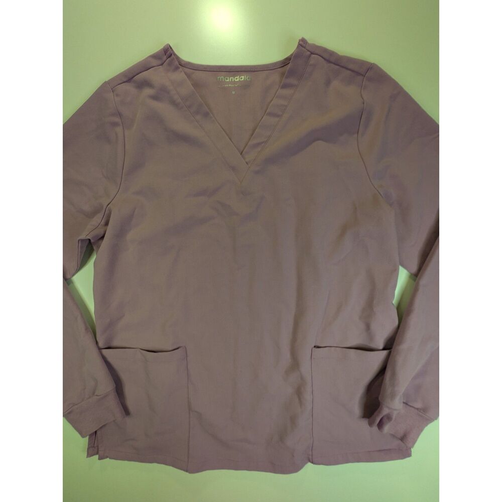 Mandala Women’s Scrub Set Size Medium Purple Equa-Tek Top Jogger Pants